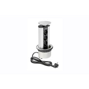 Namizna potopna vtičnica - okrogla Φ100, 3x šuko