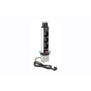 Namizna potopna vtičnica - okrogla Φ60, 3 x šuko