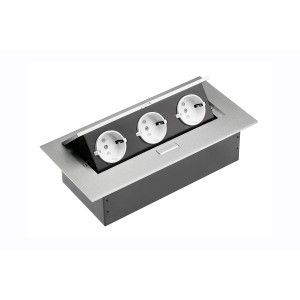 Namizna vtičnica - pravokotna 3 x šuko