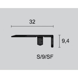 Zaključna letev 32 mm; H = 9,4 mm